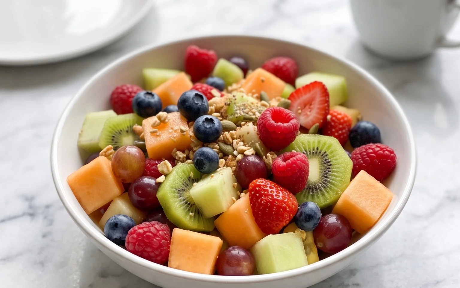 Easy Breakfast Fruit Salad with Yogurt Dressing