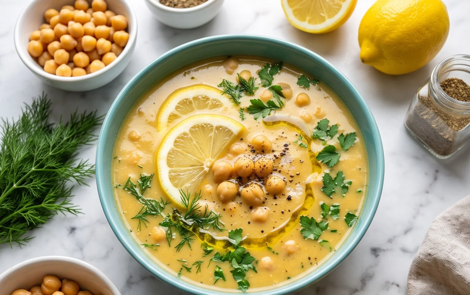Easy Lemony Greek Chickpea Soup Recipe